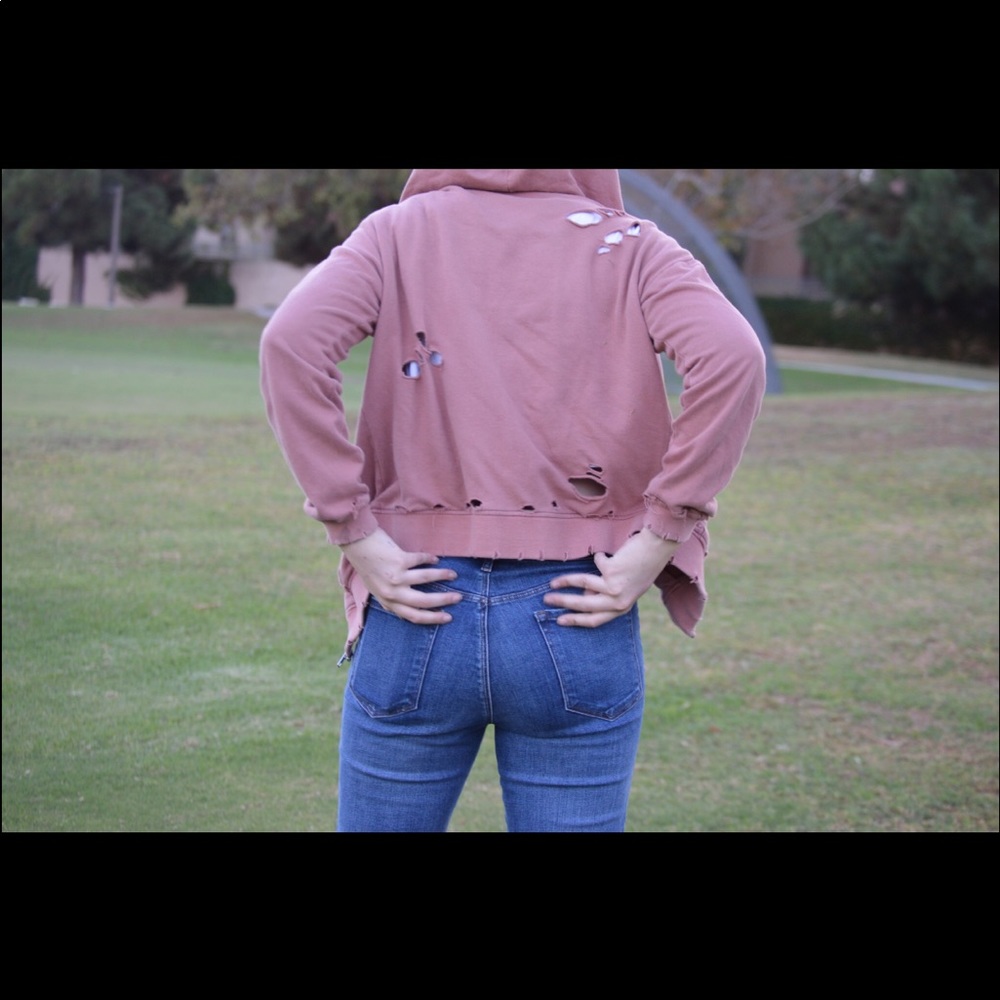 Kanye style holey pick jacket